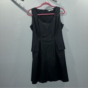 Givenchy Leather Dress- 100% Lamb Leather Black Sleeveless Dress Size 42 / US 8